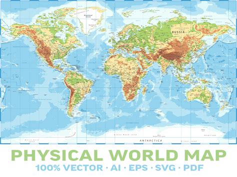 World Physical Map Mountains