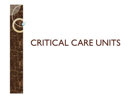 Critical care - CRITICAL CARE UNITSCRITICAL CARE UNITS CRITICAL CARE ...