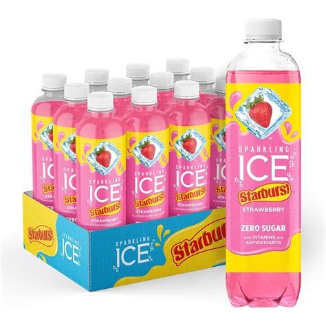 Amazon.com: Sparkling Ice STARBURST Strawberry, Zero Sugar Flavored ...