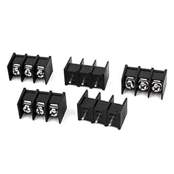 Generic 300V 20A ZB45 3P 8mm Pitch Screw Terminal Barrier Blocks Black ...
