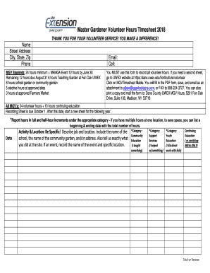 Fillable Online 23 Printable Volunteer Hours Timesheet Forms and ...