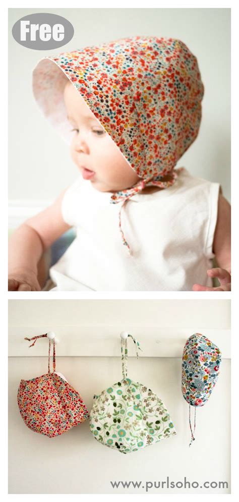 Baby Bonnet Sewing Pattern 的图像结果