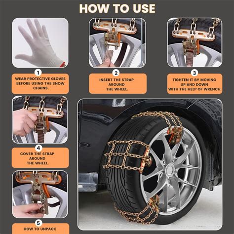 Allextreme 18"Anti-Slip Car Tyre Chain Universal Emergency 3 Chains ...