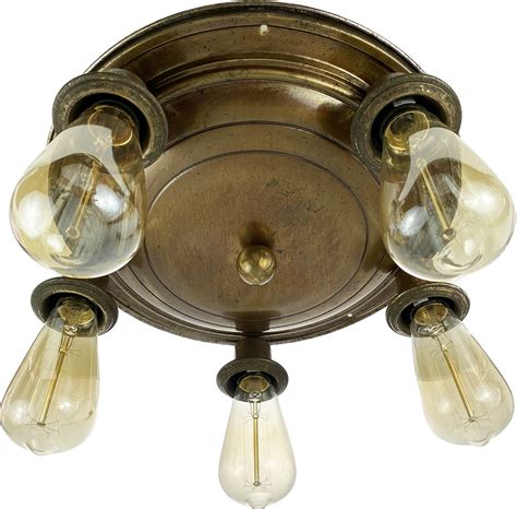 Historic Houseparts, Inc. > Antique 5-Light Antique Brass Pan Ceiling ...