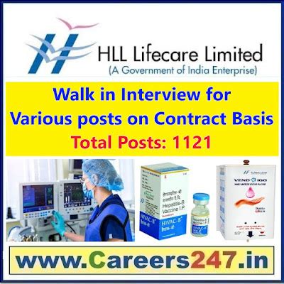 HLL Lifecare Limited, Govt of India Enterprise Recruitment 2024 – Walk ...