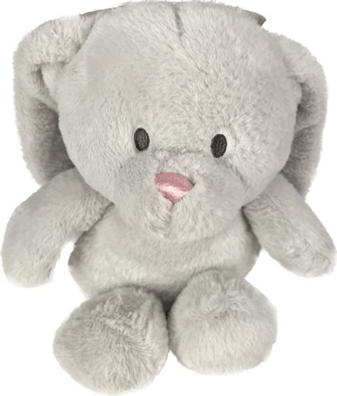 Kellytoy Baby Bunny Rabbit 12" Plush Gray Pink Nose Rattle Crinkle Ears ...