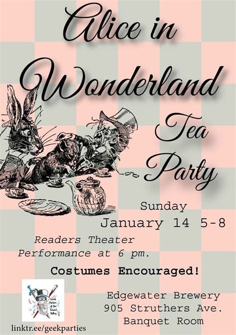 Alice in Wonderland High Tea at Edgewater Brewery, Edgewater Brewery ...