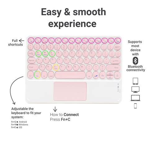 TECPHILE Keyboard - Wireless Bluetooth | Touchpad, Portable | Concept Kart