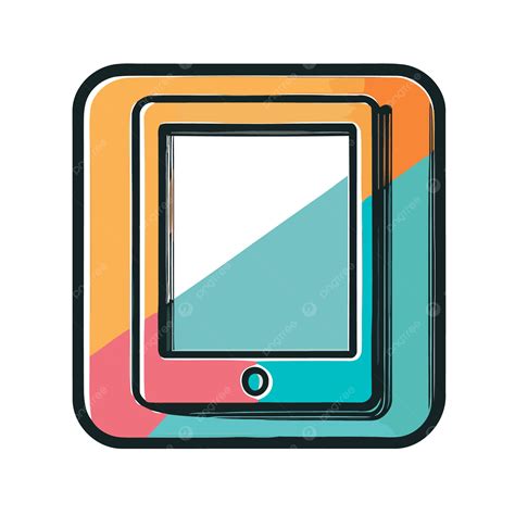 Ipad Icon Vector, Colorful Square On White Background, A Simplistic ...