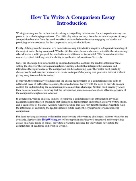 How to Write a Comparative Essay Introduction 的图像结果