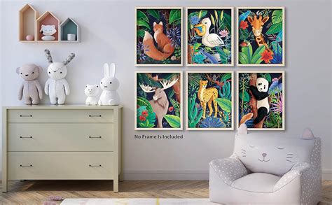 Buy Woodland Safari Jungle Animal Posters for Boys Room Decor - 8x10 ...