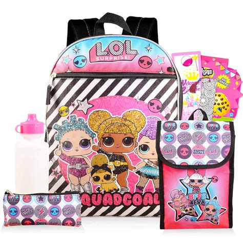Buy LOL Dolls Backpack and Lunch Box for Girls Bundle ~ Deluxe 16" 5-Pc ...
