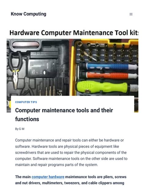 Image result for Tools of Computer Maintenance
