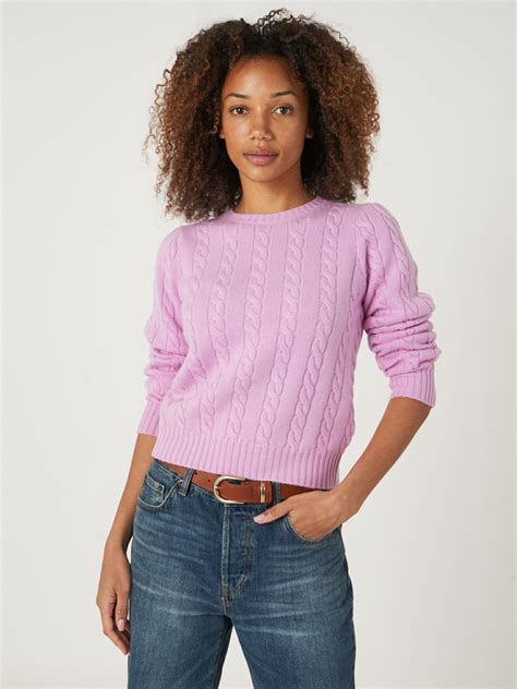 Pink Cable Knit Sweater