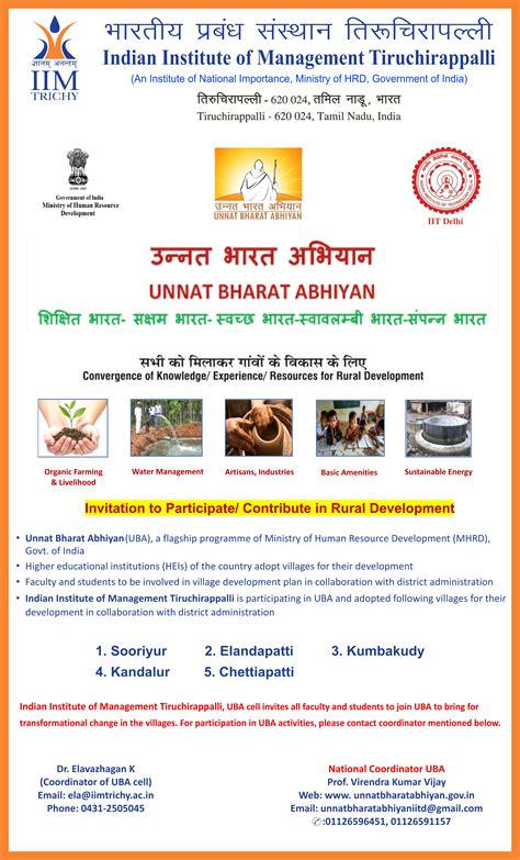 UBA Adapted Villages | IIM Tiruchirappalli