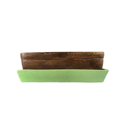 Lasaki Rectangle with Tray Plate Ceramic for Indoor Plants,Planters ...