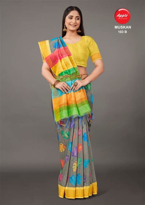 Apple Muskan 103 Casual Wear Silk Printed Saree Collection