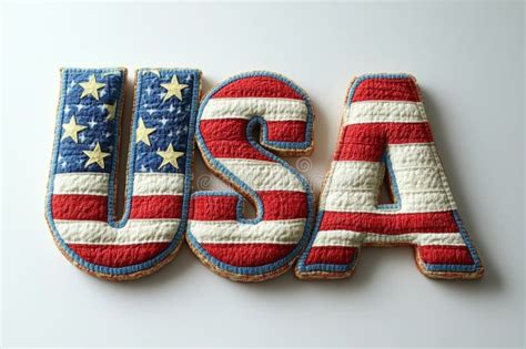 Plush Usa Letters with American Flag Pattern Celebrating United States ...
