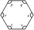 What is the sum of interior angles ∠ p, ∠ q, ∠ r and ∠ S in this ...