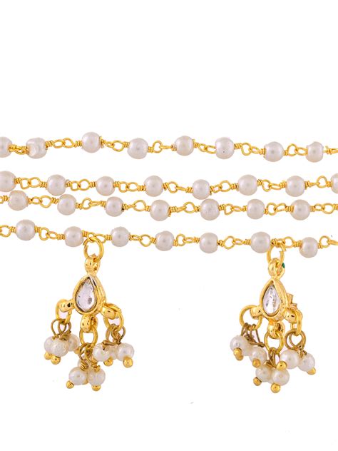 Ethnic Matha Patti with Pearl Drops For Women(SBMT8L_344) – Silvermerc ...