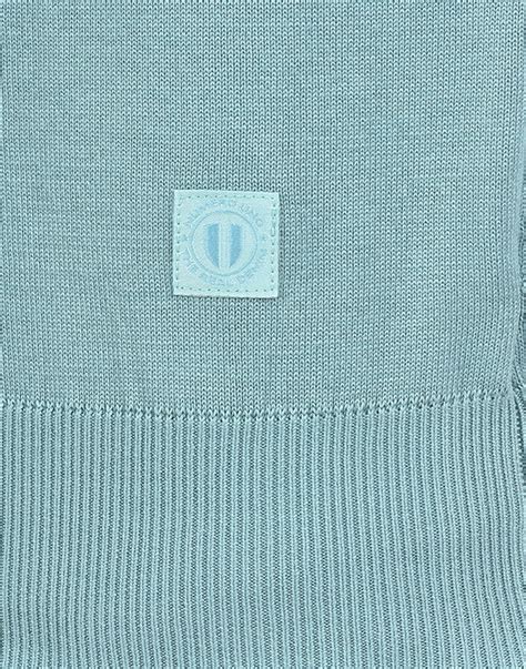Buy Men's Blue Solid Round Neck Flat Knitted Sweater Online | Numero Uno
