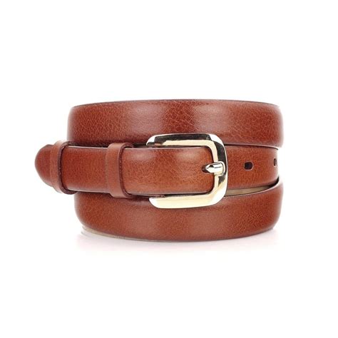 Buy Thin Belt Womens Cognac Brown Leather | Leather