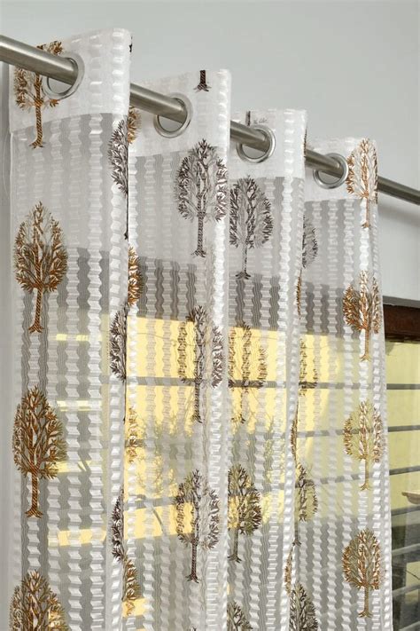 Shree Haridas Polyester Fancy Transparent Sheer Print Tissue Net Window ...