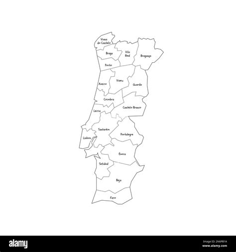 Portugal political map of administrative divisions - districts ...