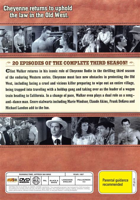 Cheyenne Season 3 (1957) on DVD, Western, Clint Walker, Clyde Howdy ...