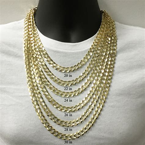 Italian 14k Yellow Gold Curb Link Chain Necklace 20" - 30" 10mm ...