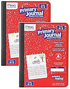 Mead Primary Journal Kindergarten Writing Tablet 2 Pack of RED Primary ...