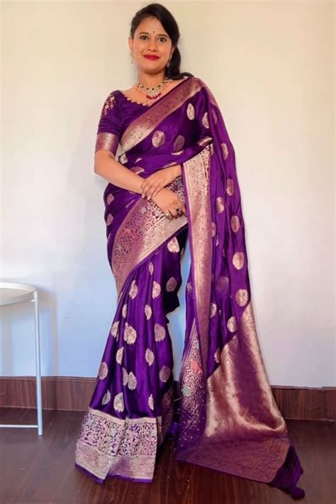 Classy Purple Soft Silk Saree With Marvellous Blouse Piece – LajreeDesigner