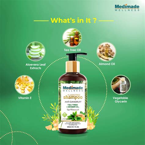 Buy MEDIMADE ANTI DANDRUFF SHAMPOO WITH TEA TREE AND GINGER OIL - 300 ...