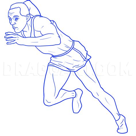 How To Draw Jesse Owens, Drawing, Step by Step, by MichaelY - DragoArt