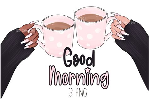 Morning Coffee Clipart, Good Morning Png Graphic by YanaArt · Creative ...