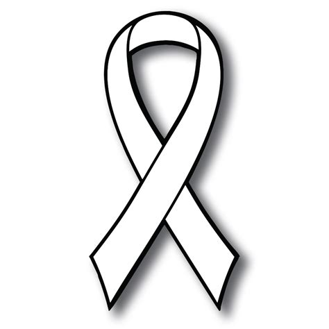 Support Lung Cancer Awareness White Ribbon Magnet Decal, 3.5x7 in ...