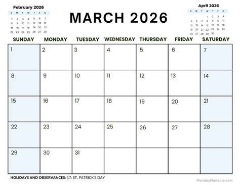 March 2026 Calendars (Free PDF Printables)