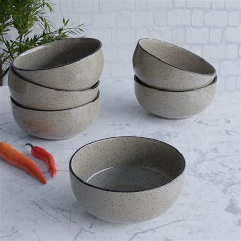 Buy The Earth Store Glossy Grey 150ml Ceramic Bowl Dishwasher ...