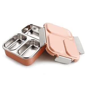 Buy Ganesh Stainless Steel 3 Compartment Insulated Lunch Box for School ...