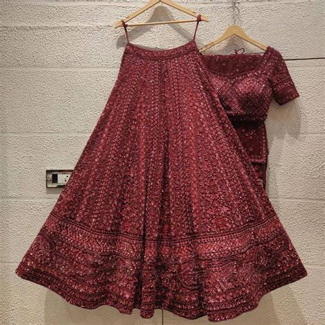 Classic Indian Maroon Lehenga Choli set For Festive Season At Best Pri ...
