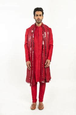 Red embellished sherwani set – abhinavmishra