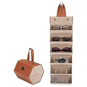 PRH BASICS Foldable Sunglass Organizer | 5-Slot Portable Eyewear Holder ...