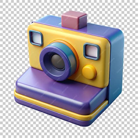 Retro Camera PNG Icon 3D com fundo transparente | PSD Premium gerado com IA