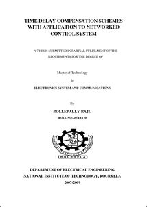 Time Delay Compensation Schemes with Application to Networked Control ...