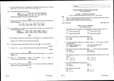 15MA206 6 sem - Numerical Methods for Engineering Old Question Paper ...