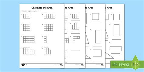 Calculate the Area Worksheets | Grades 4-6 Maths Resource