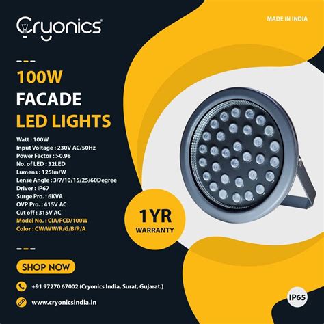 FACADE ELEVATION LIGHTING - 100W LED FACADE LIGHT Manufacturer from Surat