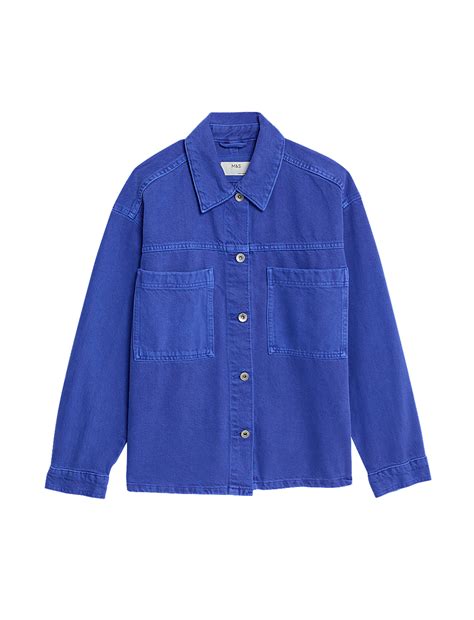 Buy Pure Cotton Denim Relaxed Shacket at Marks & Spencer