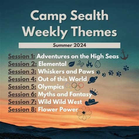They’re Here! Camp Sealth’s Weekly Themes for Summer 2024! – Camp Fire ...
