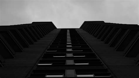 Download wallpaper 3840x2160 building, floors, windows, facade, dark 4k ...